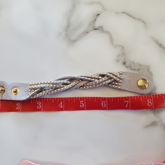 2 Multi Strand Wrap Bracelet's Pink & Gray - Picture 3 of 13